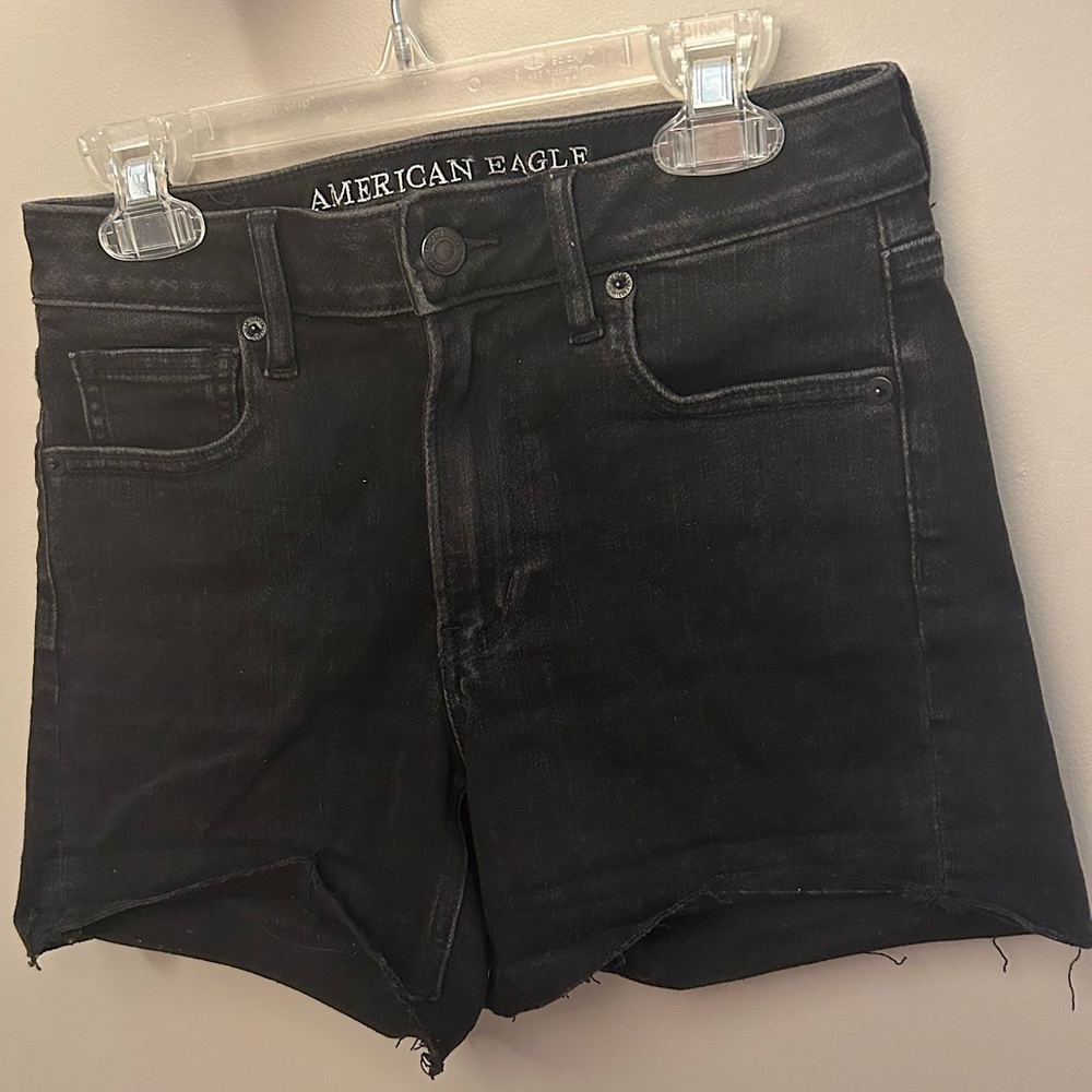 American Eagle Black Jean Shorts Size 0